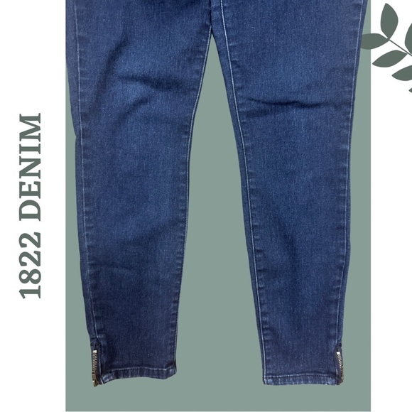 🛍️3/$40 1822 Denim Skinny Blue Jeans Ankle
Zipper Detail  Size 10 - Picture 3 of 7